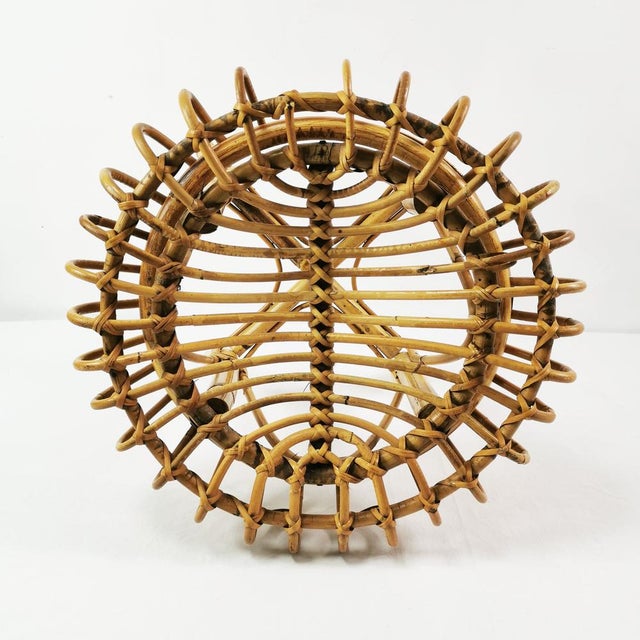 Franco Albini Rattan and Bamboo Stool by Franco Albini, Italy, 1960s For Sale - Image 4 of 12