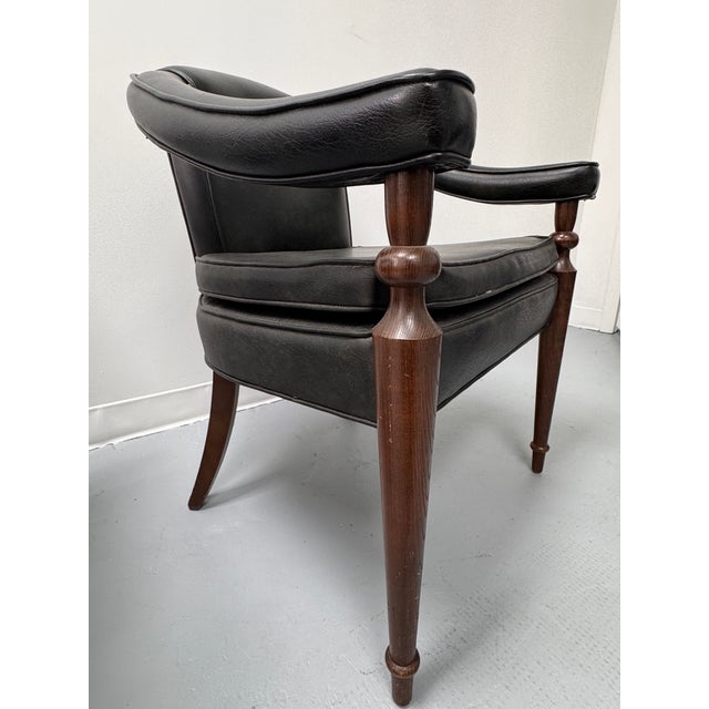 Vintage Tufted Leather Barrel-Back Tub Armchairs, Pair, C. 1970s For Sale - Image 13 of 18