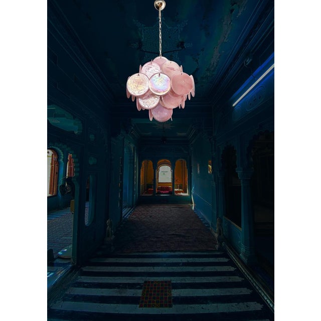 Vintage Italian Murano Chandelier in the style Vistosi For Sale - Image 9 of 18