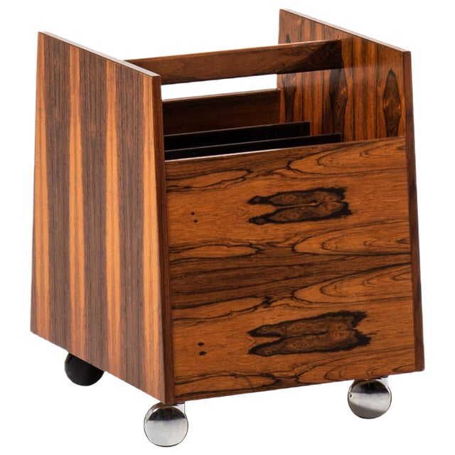 Rosewood Magazine Rack by Rolf Hesland for Bruksbo, Norway, 1960s For Sale