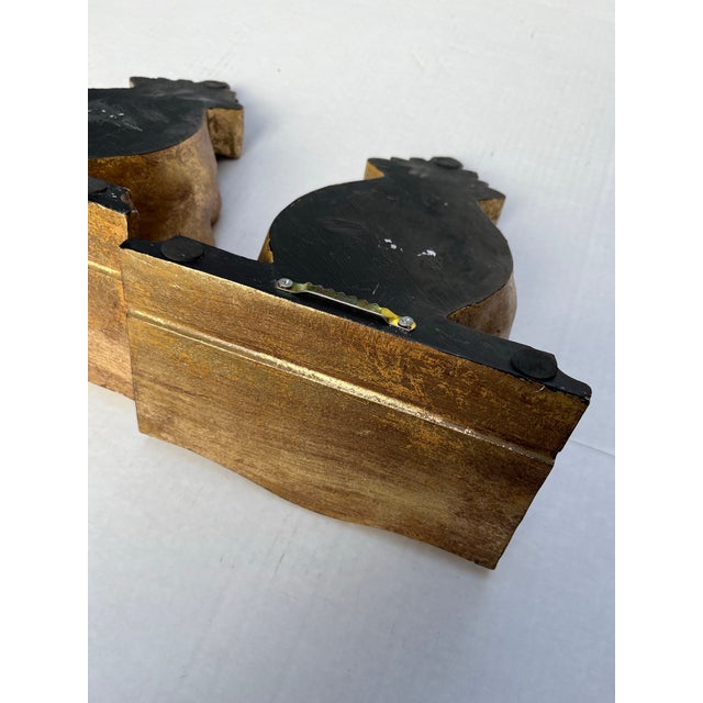 Gold Gold Shell Wall Brackets a Pair For Sale - Image 8 of 9