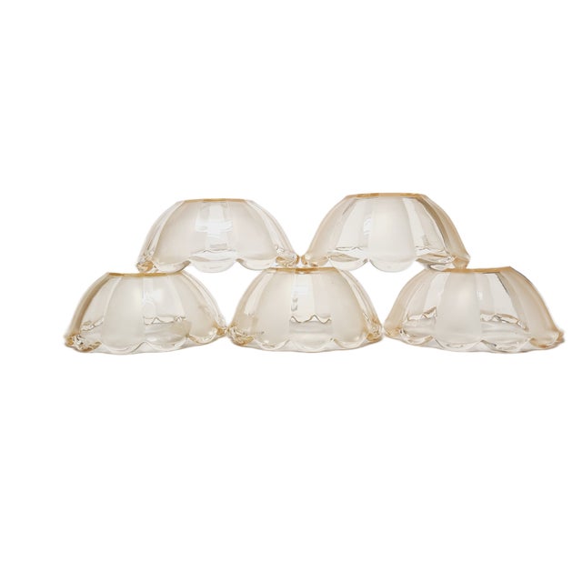 Art Deco Dessert Service from Niemen Glassworks, Poland, 1930s, Set of 5 For Sale - Image 9 of 11