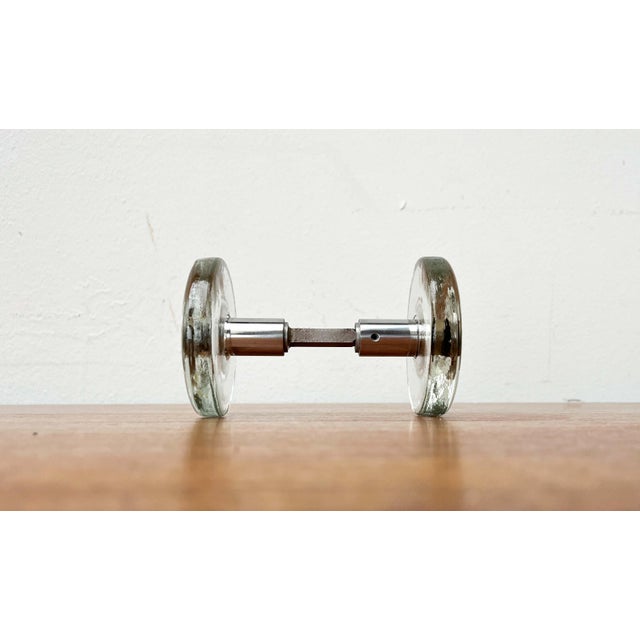 Mid-Century Modern German Space Age Glass and Metal Door Handle, 1960s. Maybe from Schönbuch.