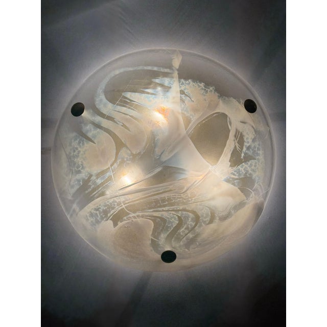 This awesome huge hillebrand murano glass lamp is made in germany back in years around the 1960s. This ceiling lamp is...