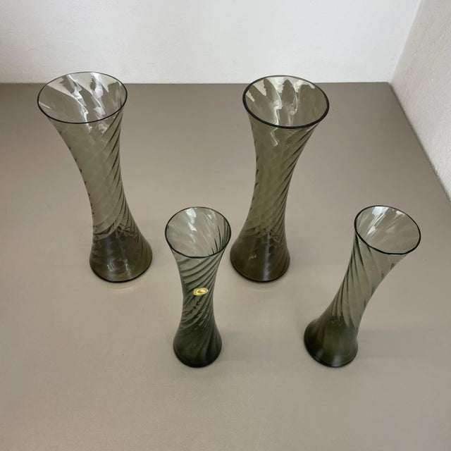 Hand Blown Crystal Glass Vases from Alfred Taube, Germany, 1960s, Set of 4 For Sale - Image 16 of 18