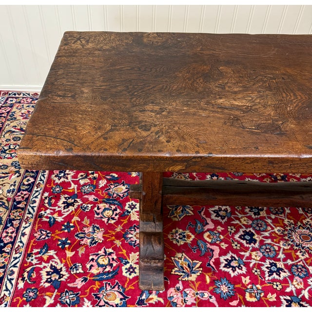 Antique French Country Farm Dining Table Farmhouse Trestle Base Oak Early 19th C For Sale - Image 15 of 18