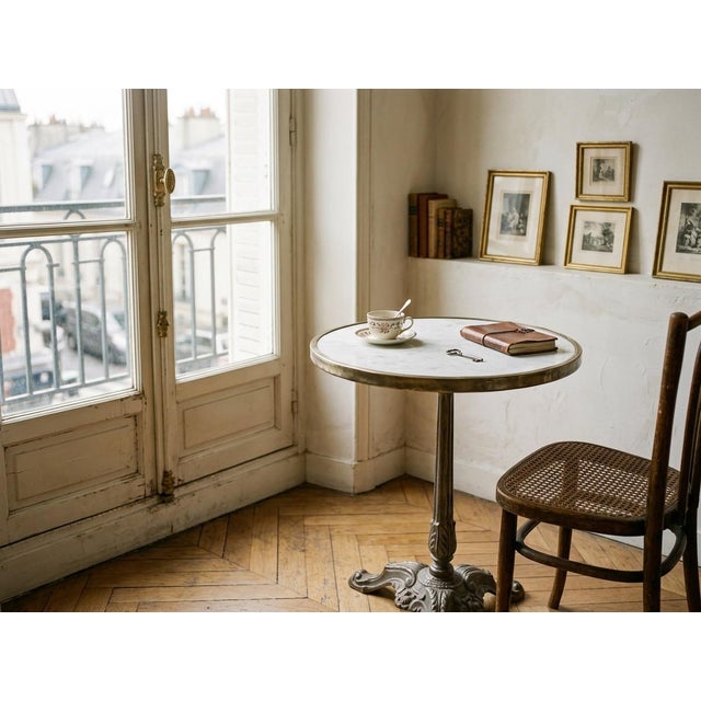 A 19th century French cast iron bistro table with pedestal base. Good quality heavy casting. Stripped of painted finish at...