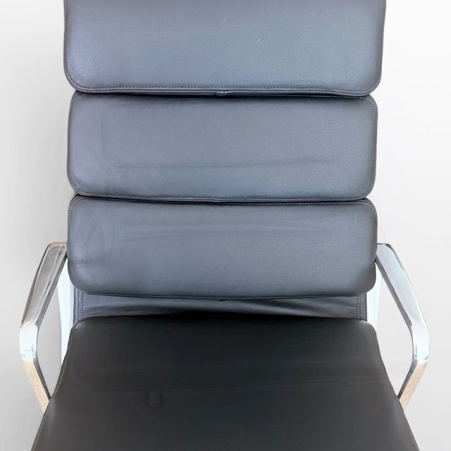 Eames Soft Pad Lounge Chair and Ottoman by Herman Miller - Black Leather For Sale - Image 9 of 12