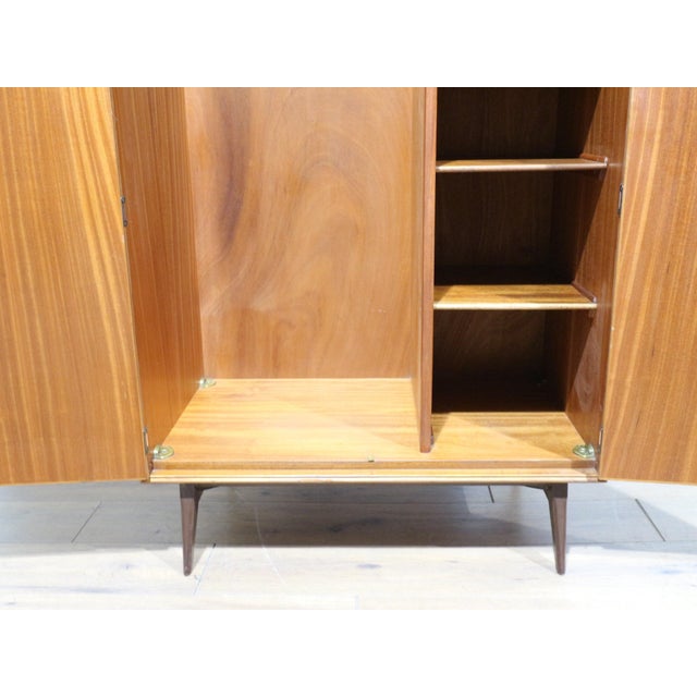 Mid-Century Modern Mid Century Modern Vintage Walnut Double Armoire Wardrobe by Alfred Cox For Sale - Image 3 of 10
