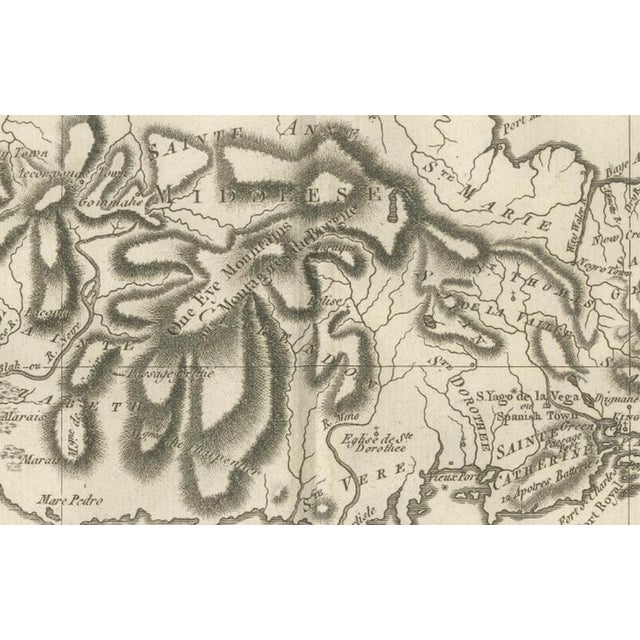 Paper Antique Jamaica Island Map by Rigobert Bonne, 1780s For Sale - Image 7 of 12