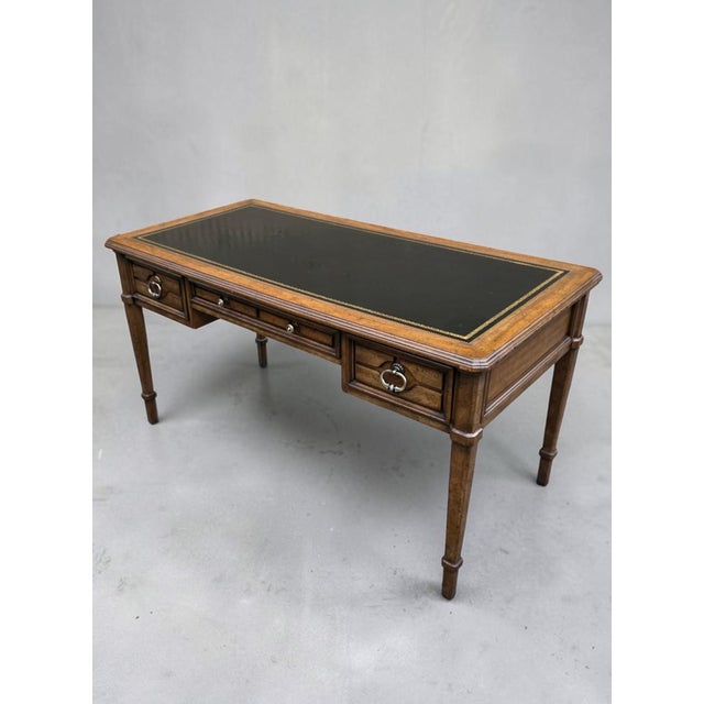 Hollywood Regency Vintage Hollywood Regency Sligh Lowry Leather Top Writing Desk For Sale - Image 3 of 15