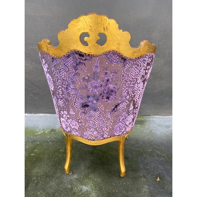 Late 19th Century Vintage Italian Giltwood Chair For Sale - Image 9 of 13