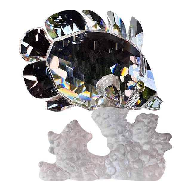 Vintage Swarovski Crystal Butterfly Fish on Coral For Sale