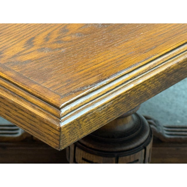 Wood Hand Carved Wood Base + Wood Top, Antique For Sale - Image 7 of 12