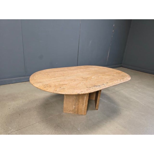 Vintage Oval Travertine Coffee Table, 1970s For Sale - Image 4 of 15