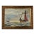 Vintage Seascape Impressionist Two Sailboats Oil Painting on Plywood – Framed For Sale