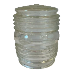 Vintage Mid Century Glass Porch Light Cover Globe Barrel Pattern