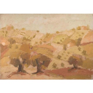 Franco Marzilli, Hills, Oil Painting, 1970s For Sale
