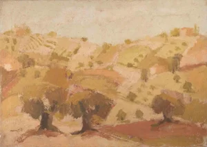 Franco Marzilli, Hills, Oil Painting, 1970s