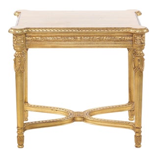 Early 20th Century Carved Giltwood End Table For Sale