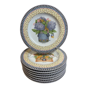 Set of 8 Spring Bouquet 8.25” Salad Plates by Debbie Mumm