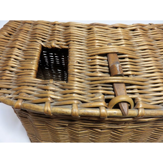 1920s Nautical Hand Woven Wicker Fly Fishing Creel Chairish