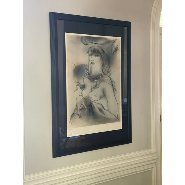 Original limited edition lithograph by Greek modernist artist Giorgos Gounaropoulos (1890–1977), titled Female Figure with...