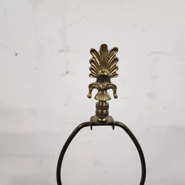 Vintage Wildwood Table Lamps Ceramic Gilt Paw Footed Pair For Sale - Image 11 of 12