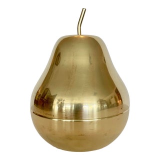 Large Solid Brass Pear Shaped Box From 70's For Sale