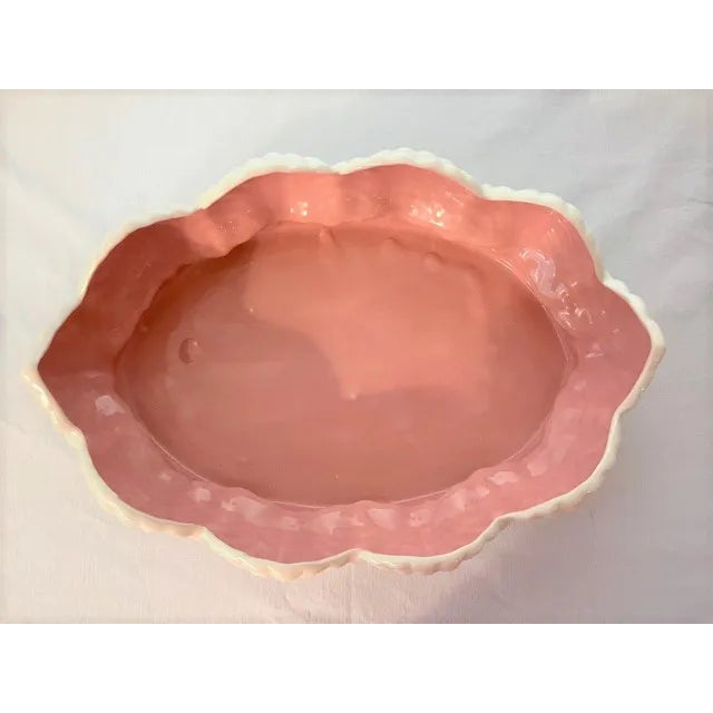 Chinoiserie Darling Coastal Pink & White Ceramic Bowl Set- 7 Pieces For Sale - Image 3 of 9