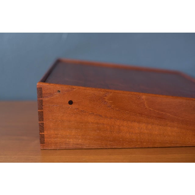 Wood Danish Aksel Bender Madsen & Ejner Larsen Solid Teak Jewelry Box for Willy Beck For Sale - Image 7 of 16
