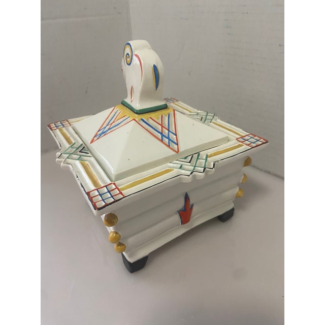 Art Deco Early 20th Century Art Deco Sculpture Porcelain Jewelry Box German For Sale - Image 3 of 12