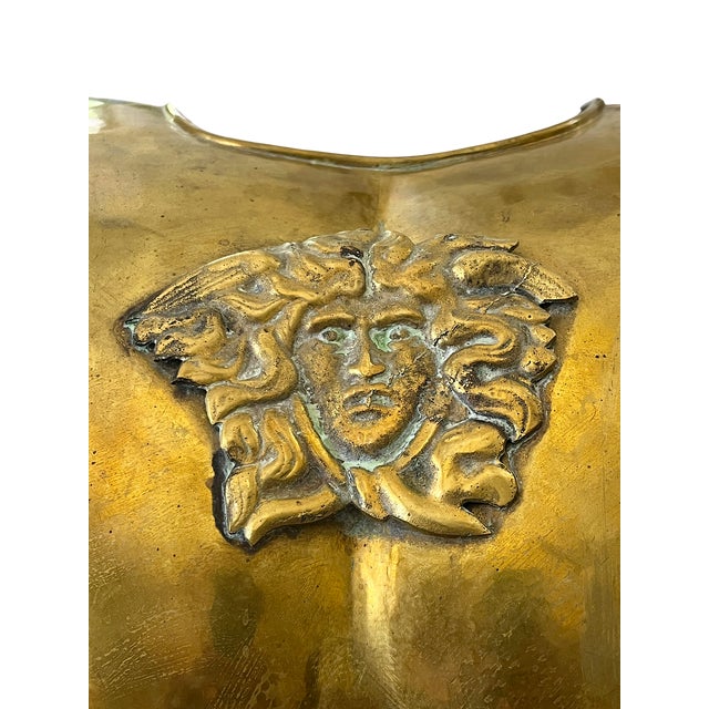 Metal Mid 20th Century Roman Style Life-Size Brass Cuirass Wall Sculpture With Medusa Relief For Sale - Image 7 of 14