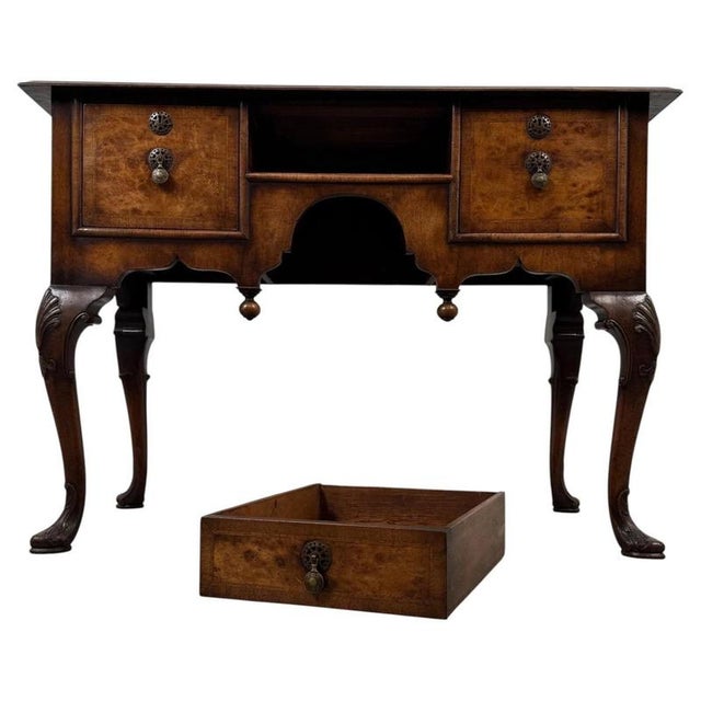 20th Century Figured Burr Walnut Writing Table For Sale - Image 3 of 12