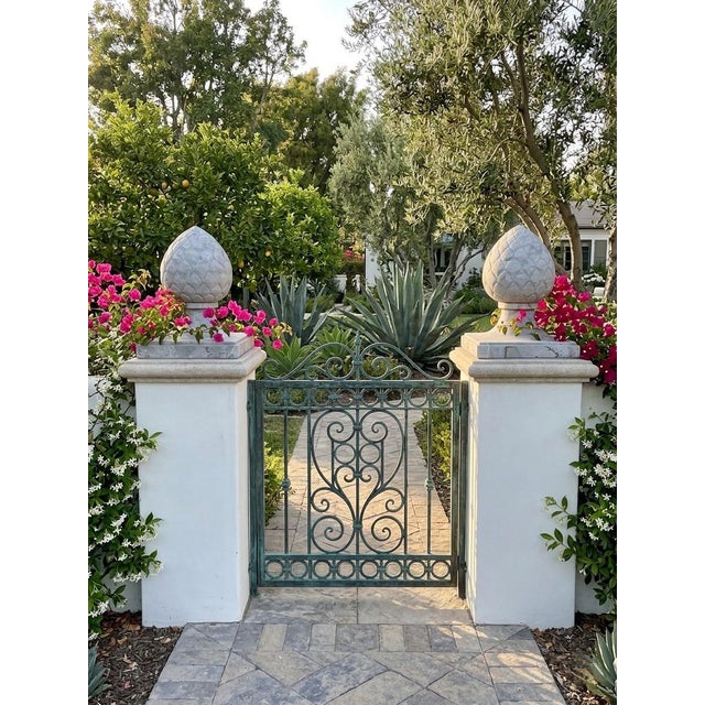 2000 - 2009 Pair of Vintage Mid-Century Neoclassical Cast Stone Pinecone Finials For Sale - Image 5 of 9