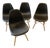 Set of 4 Herman Miller Eames DSW Molded Plastic Side Chairs - Black For Sale
