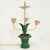 Early 21st Century Vintage Floral Tulip Table Lamp – Hand-Painted Metal Tole Style Accent Lamp For Sale - Image 5 of 9
