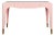 Matthew Izzo Home Mandi Glossy Pink Lacquer One Drawer Desk With Antique Brass Foot Caps For Sale