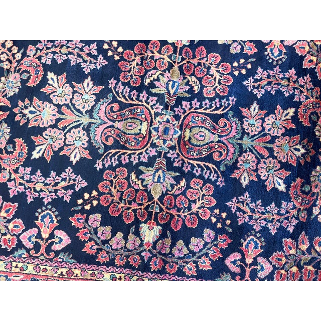 Textile Antique Persian Mohajeran Sarouk Rug For Sale - Image 7 of 9