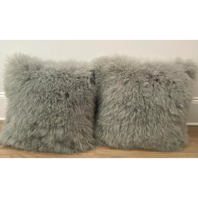 Contemporary Mongolian Lamb Fur Pillow Covers - a Pair For Sale - Image 3 of 11