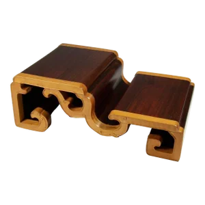 Chinese Rosewood and Boxwood Two Tier Display Stand