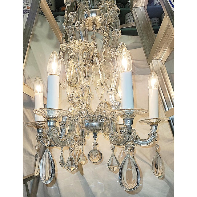 Metal 1920s Maria Theresa Crystal Chandelier For Sale - Image 7 of 17