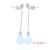 Early 21st Century 18k 750 Solid White Gold Blue Topaz Drop Earrings, Pair For Sale - Image 5 of 12