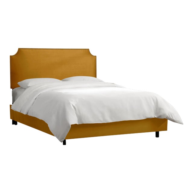 Contemporary Madison Bed in Citronella Luxe Velvet, Full/Double For Sale - Image 3 of 3