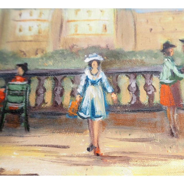 Michel Pabois, Paris, Day in the Luxembourg Garden, Original Oil on Canvas For Sale - Image 4 of 7