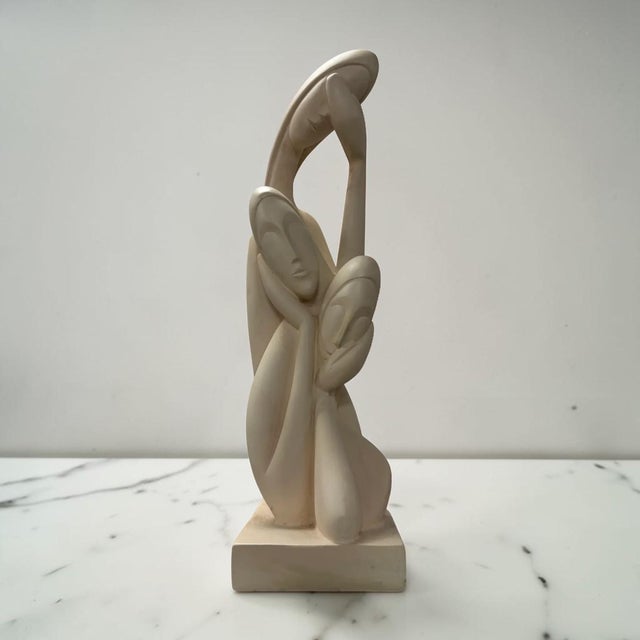 Abstract Expressionism Vintage Modernist Large White Plaster Three Women Sculpture For Sale - Image 3 of 10