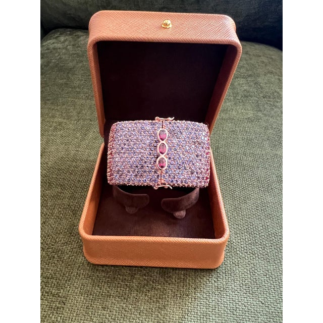 Amethyst Bochic "Capri" Ruby & Multi Purple Amethyst Bangle Set In 18K Gold & Silver For Sale - Image 8 of 18