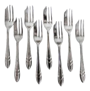 Vintage Sheffield Silver Plated Dessert Pastry Forks - Set of 8