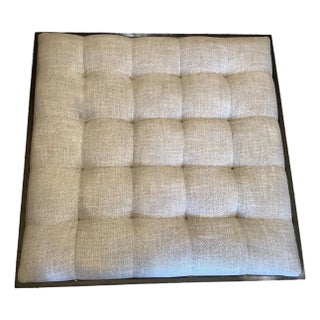 Gray Tufted Coffee Table Ottoman For Sale