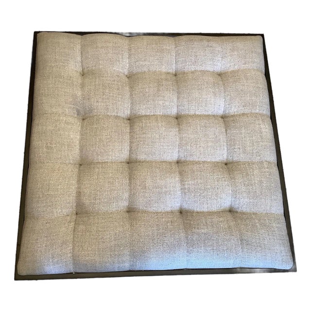 Gray Tufted Coffee Table Ottoman For Sale